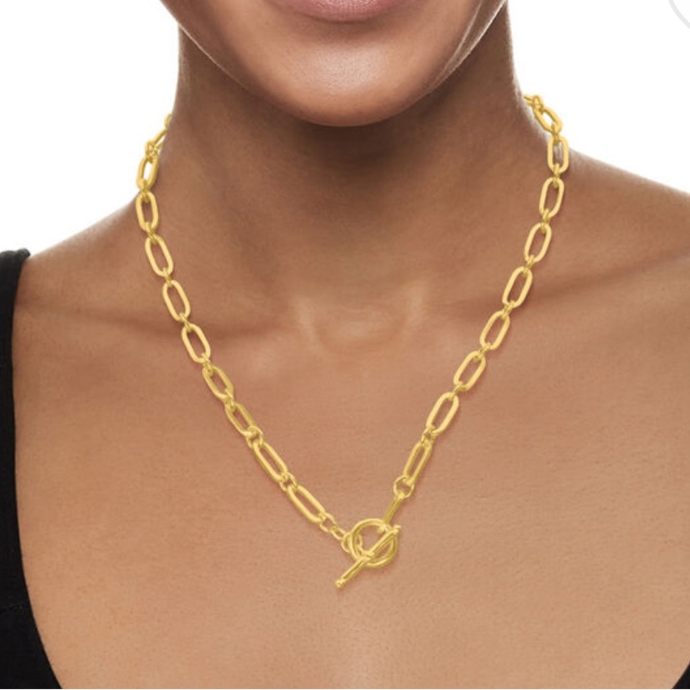 Italian 18kt Gold Over Sterling Paper Clip Link Necklace